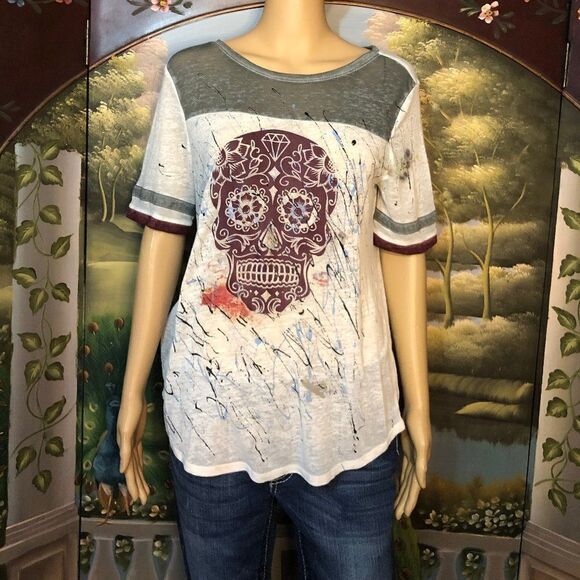 Skull Candy Paint splatter s/s Tee- M - Picture 2 of 6